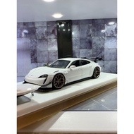 Resin 1/64+404Error++ ZEPHYR Co-Branded+Porsche Taycan GT Resin Model Pearl White Limited 399 Sets; 