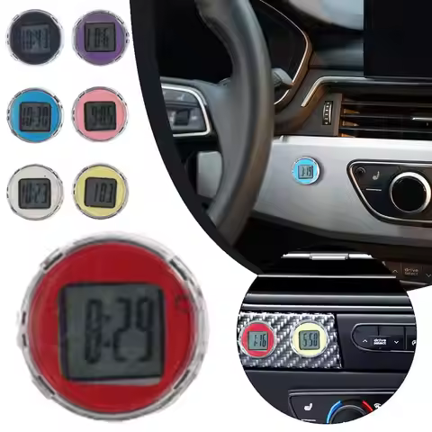 1Pc NEW Mini Waterproof Motorcycle Bike Sticky Digital Decoration Motorcycle Display Watch Clock Car