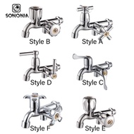 [SONONIA] Plastic Water Faucet Tap Wall Mounted Basin Sink Dual Handle Replacement for Yard Lawn Kit
