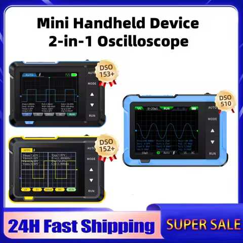 FNIRSI New DSO510 DSO153 DSO153 Mini Handheld Digital 2 IN 1 Oscilloscope Portable 48MS/s 10MHz Band