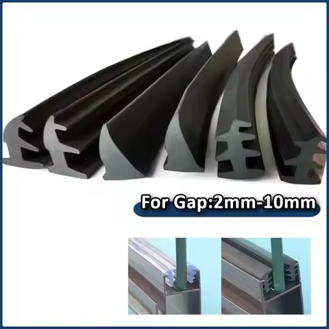 1/3/5M T Shape Aluminum Alloy Door And Window Sealing Strip Fixed Glass Gap Windproof Waterproof Fil