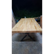 meja slab rubber wood