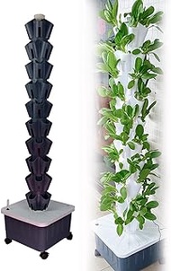 Hydroponics Growing System, Hydroponics Growing Tower, Vertical Planting Tower for Hydroponics, 5 Plants Per Layer, Pineapple Tower for Fruits Vegetables Herbs Garden 40pots
