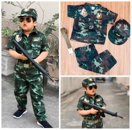 ชุดอาชีพเด็ก ชุดทหารบก ลายพราง ดิจิตอล   ในชุดมี4ชิ้น เสื้อ กางเกง หมวก เข็มขัด