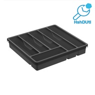 Cutlery Storage Box with Lid 6 Compartments Plastic Organizer for Kitchen Drawer And Countertop BPA-