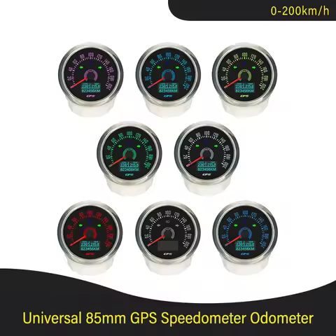 Newest 85mm GPS Speedometer 160MPH 0-200KM/H with COG TRIP ODO with 7 Colors Backlight for Car Boat 