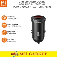 Mcdodo Car Charger Mobil 33W USB + Type C Super Fast Charging CC-2320
