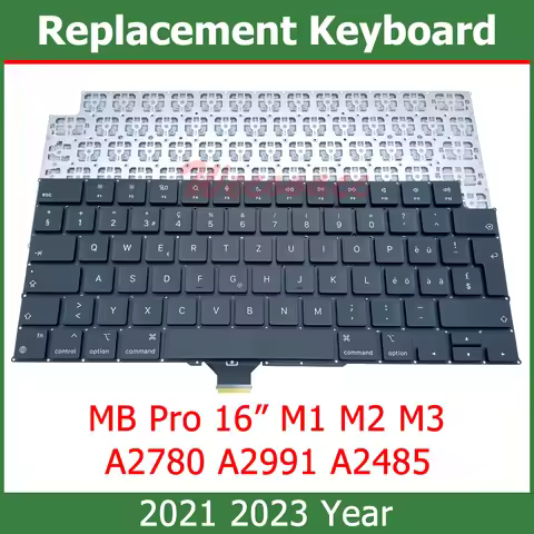 New Replacement Keyboard For Macbook Pro 16" A2780 A2991 A2485 Keyboard Spain French Portugal US UK 