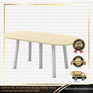 Oval Conference Office Table 6ft/8ft  | Meja Mesyuarat | Meeting Table | Office Furniture | Discussi