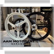 HYPERTECH PRO R3 SPORT RIM 3 BATANG CUSTOM HUB BLACK / WHITE 1.60 x 17 DEPAN BELAKANG HYPERTECH SPOR