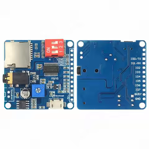 Voice Sound Module for Arduino MP3 Player Module UART I/O Trigger Class D Amplifier Board 5W 8M Stor