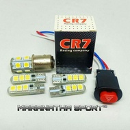 MERAH 4-item Lamp Package SEN Lamp+STOP Lamp+Cent FLASHER+CR7 Sacred (Blue, Red, Yellow)