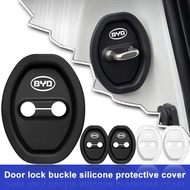 4pcs Silicone Car Door Lock Buckle Protector Cover Accessories For BYD F3 S6 F0 Tang I3 S7 G3 E5 E2 