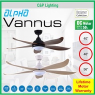 Alpha Vannus Luna 36" / 40" / 46" / 56" 5 Blades DC Ceiling Fan with LED