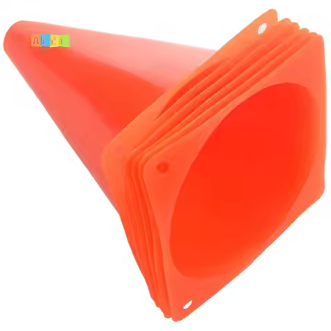 A12E-7-Inch Plastic Traffic Cones (6-Pack) Multi-Purpose Cone Physical Education Sports Training Gea