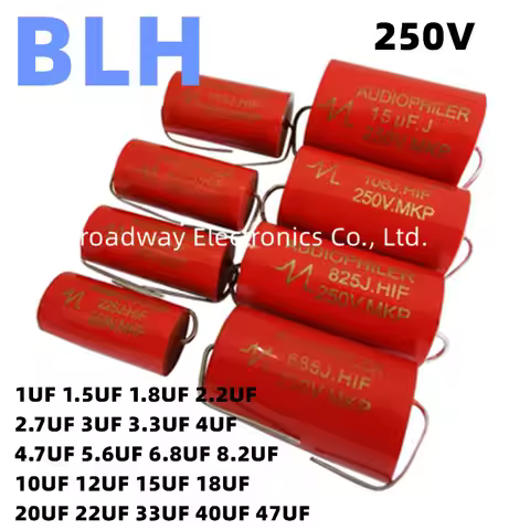 2PCS Speaker Divider High Tone Poleless MKP Capacitor 250V 4UF 405 4.7UF 475 5.6UF 565 6.8UF 685 8.2