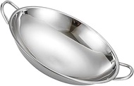 MAGICLULU Paella Pan Stainless Steel Wok Stir Fry Pans with Double Handle 26cm Cooking Pan Round Bottom Frying Pan Stew Pot Skillet Works Casserole Pots Pans