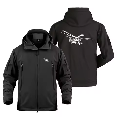 Helicopter Ch-53e Outdoor Military Tactical Shark Skin Man Jackets Coat Aviation Fleece Warm SoftShe