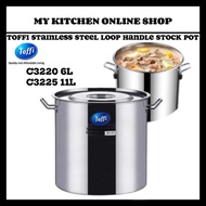 (TOFFI)20cm/6Ltr & 25cm/14ltr Stainless Steel Commercial Stock Pot/Periuk Steel 20cm & 25cm Tinggi/P