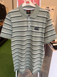 Polo Shirt Canterbury Yarn Dye Stripe Polo Green Authentic Casual Wear Mens Polo เสื้อโปโล เสื้อคอปก