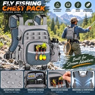 OAG12W Fly Fishing Chest Pack, Lightweight Breathable Angler Gear Carrier, Reinforced Seams Adjustab