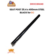 SEAT POST 25.4 x 400mm STEEL BLACK for BC | DRIVE