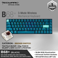 Tecware B68+ RGB Backlit Wireless Mechanical Keyboard, 3 Mode, 68-Key, BT 5.0 [4 Switch Options]