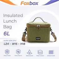 FOXBOX 6L Insulated Lunch Bag / Cooler Bag / Insulated Cooler Bags / Thermal Food Lunch Box Bag