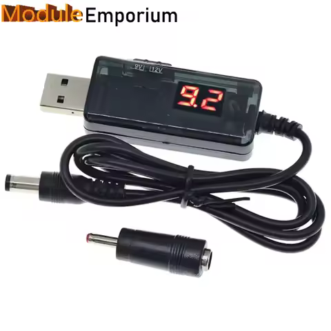 USB Boost Converter DC 5V to 9V 12V Volt USB Step-up Cable + 3.5x1.35mm Adapter for Power Supply/Cha