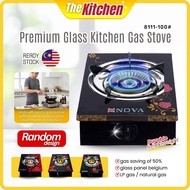 8111-100# Single Burner Gas Stove Tempered Glass Cooking Stove Burner Tabletop Dapur Gas Glass Stove