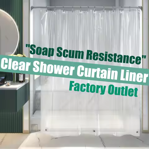 90/180/200x180cm Clear Shower Curtain Liner, Waterproof Plastic Shower Liner, Cute Lightweight PEVA
