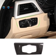 Car Headlight Switch Frame Trim Left Hand Drive Interior Accessories Carbon Fiber for 3 Series E90 2005-2012