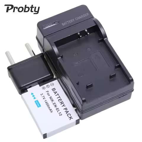 PROBTY EN-EL12 EN EL12 Camera Battery + Charger for Nikon Coolpix S9700 S9500 S9400 S9300 S9100 S820