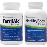 FertilAid for Men and MotilityBoost Combo, Prenatal Vitamins and Male Fertility Supplement to Suppor