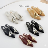 SILVERMIST LOLA FLAT | Elegant Women's Party Shoes Genuine Leather Flat Sandals Women