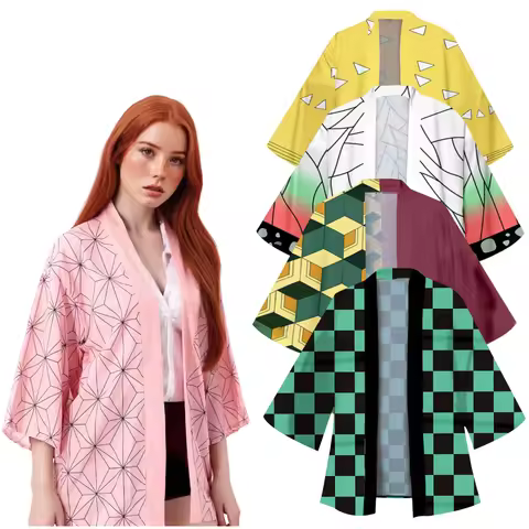 Summer Nezuko Kamado Cosplay Pink Kimono for Women Men Japanese Anime Shinobu Kocho Butterfly Samura