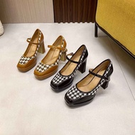 Ballet Flats With Elevator Sole 9Cm And Plaid Pattern Fashionable DESI 23303