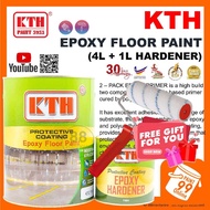5L KTH EPOXY FLOOR PAINT ( FREE 7" ROLLER SET ) expoxy flooR / cat expoxy lantai / cat epoxy lantai / cat lantai tiles