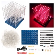 xihoho Hyuduo 3D Led Light Squared Kit 8x8x8 Cube Red Blue DIY Hand Made Home Decoration  Shiny and 