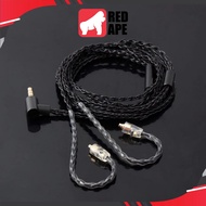 JCALLY JC16S Microphone Copper Cable 5N OFC Wire 16 Core 2Pin 0.78mm MMCX Earphone 3.5mm Cable with