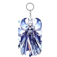 Mica (Acrylic) keychain with 2-sided printing of Women's Ice Fox Base with Snow Crystal Swords