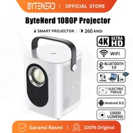 ByteNerd T3 Projector 10000 Lumen 4K HD Mirror Android Projector Android 9 Portable Smart Projector