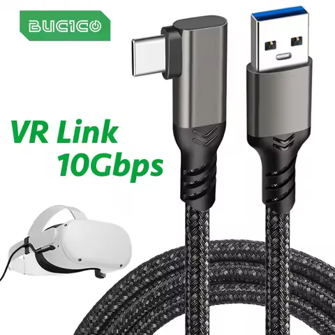 USB 3.2 Gen 2 Cable Elbow 10Gbps 3m 5m For Oculus Quest 1/2 VR Link ROG Phone Cable USB A to Type C 