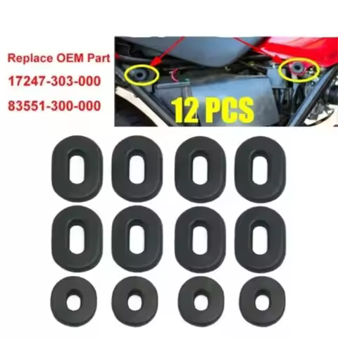 12Pcs Motorcycle Rubber Pad Cushion Side Cover Panel Rubber Grommet Kit Edge Cover 83551-300-000 For