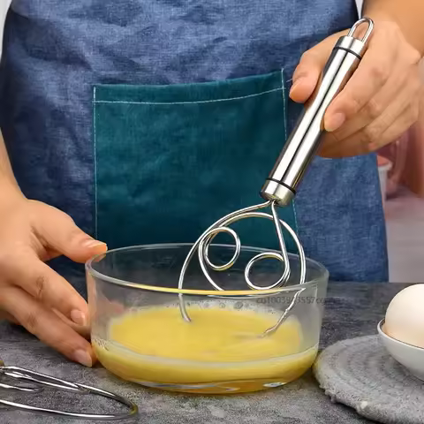 Stainless Steel Dough Whisk Egg Mixer Hand Mixer Artisan Blender For Bread Pastry Danish Dough Hand 
