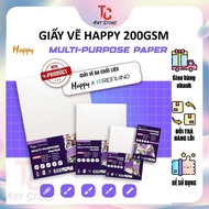 Happy Drawing Paper 200gsm Multi-Purpose - Multi-Material Drawing Paper (A3/A4/A5 Size)