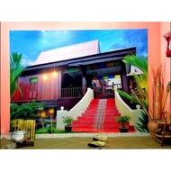 {Part 1} BACKDROP RUMAH KAMPUNG/KLASIK SESUAI BERGAMBAR HARI RAYA