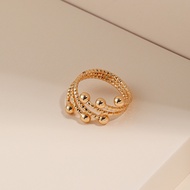 Hyl Jewelry 214J huruf Cincin Titanium Wanita Emas Muda Anti Karat Asli Silver Emas Couple Dewasa Da