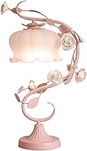 XNHAFW Tableps, Tablep Deskp Romantic Rose Tablepp Shade Ceramic Bedsidep Wrought Iron Dimmer Switch