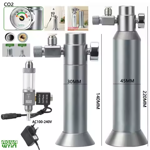 DIY Aquarium CO2 Regulator Solenoid Valve Bubble Counter CO2 Small Gas Bottle 3-8UNF Fish Tank CO2 P